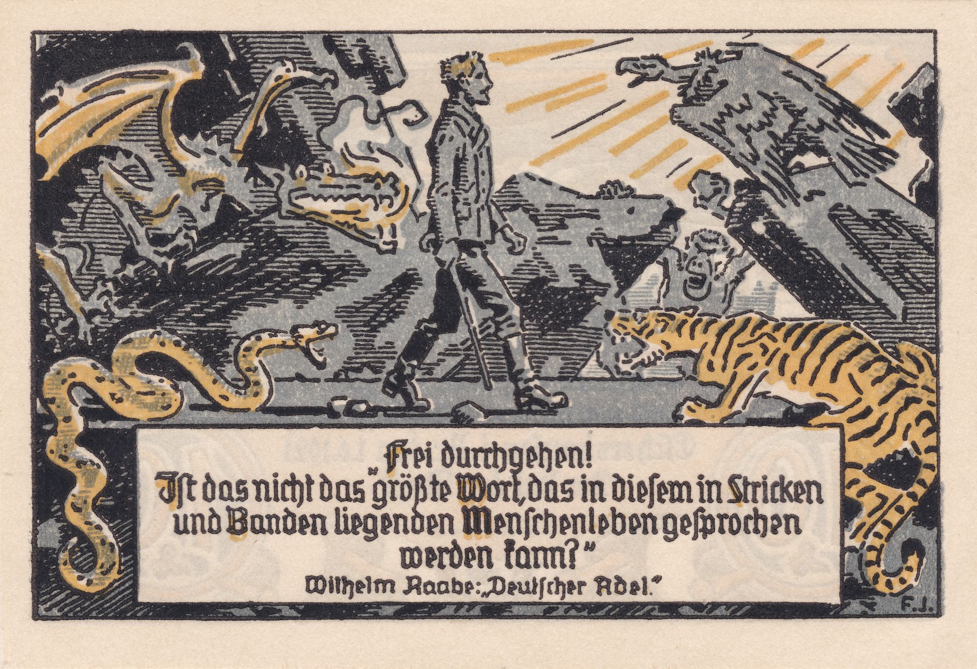 Rückseite des 10-Pfennig-Notgeldscheines der Stadt Eschershausen von 1921